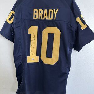 TOM BRADY SIGNED MICHIGAN WOLVERINES CUSTOM AUTOGRAPHED JERSEY W/COA - XL - 563